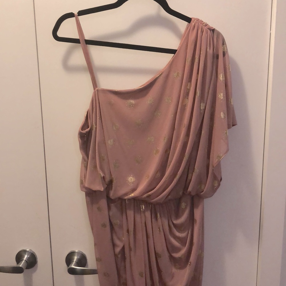 ADRIANNA PAPELL one shouldered asymmetric dress